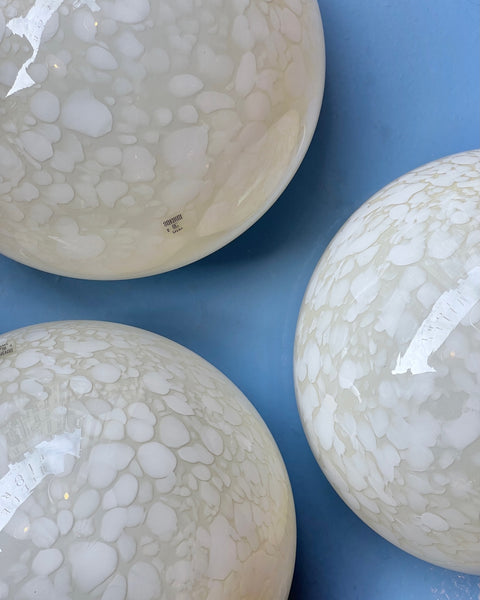 Vintage Murano white/creme dotted ceiling/wall lamp (D24)