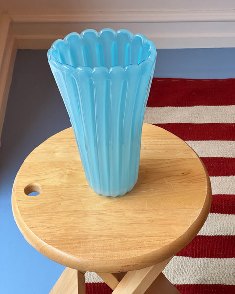 Vintage opal blue Murano vase