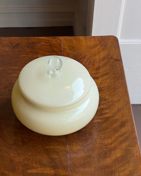 Vintage large opal/milky yellow Murano bonbonniere