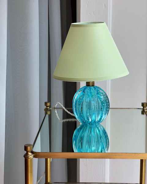 Vintage blue Murano table lamp (with shade)