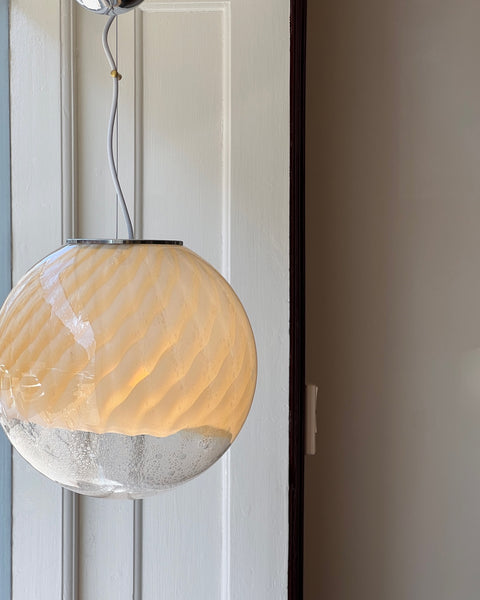 Vintage golden clear Anemone Murano ceiling lamp (D35)