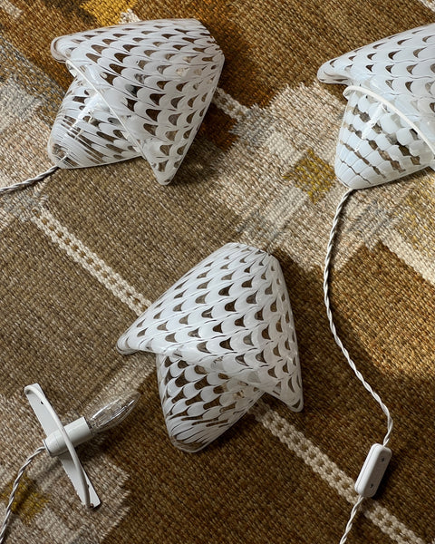 Vintage white/clear Murano wall lamp (3 available)