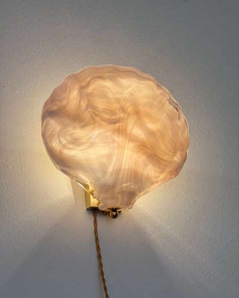 Vintage pink Murano wall lamp