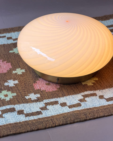 Vintage Murano cream swirl ceiling/wall lamp (D38)