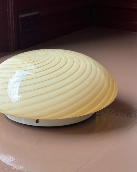 Vintage Murano yellow swirl ceiling/wall lamp (D30)