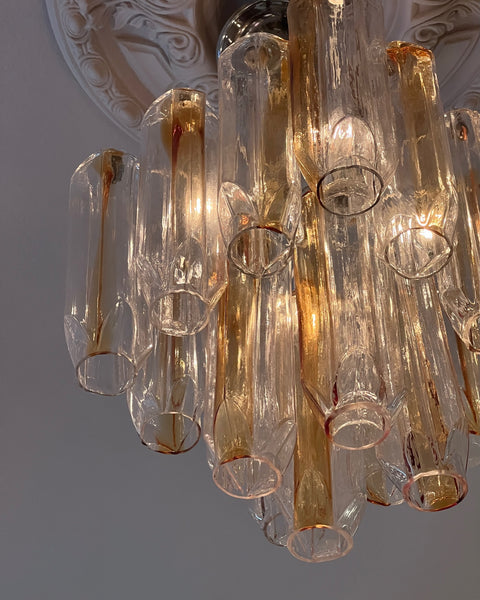 Vintage Murano golden/clear chandelier