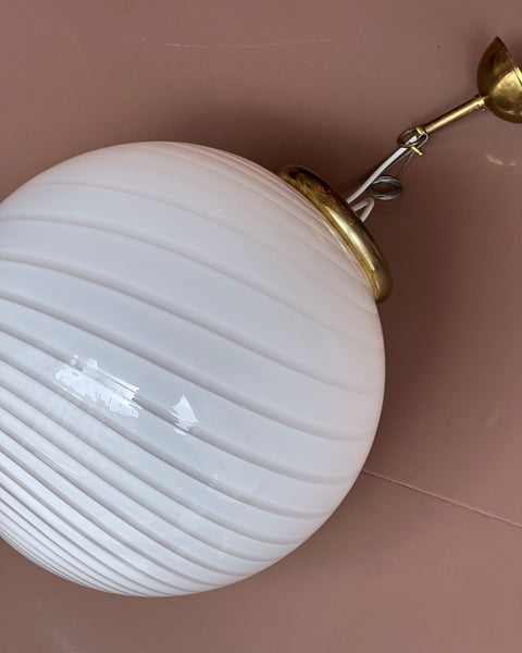 Vintage Murano light pink swirl ceiling lamp (D40)