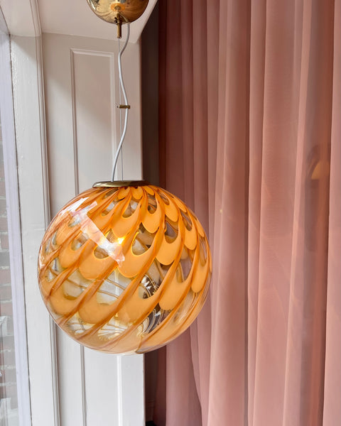 Vintage golden clear Murano ceiling lamp (D40)