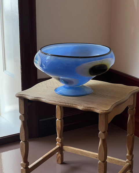 Large vintage blue Murano bowl