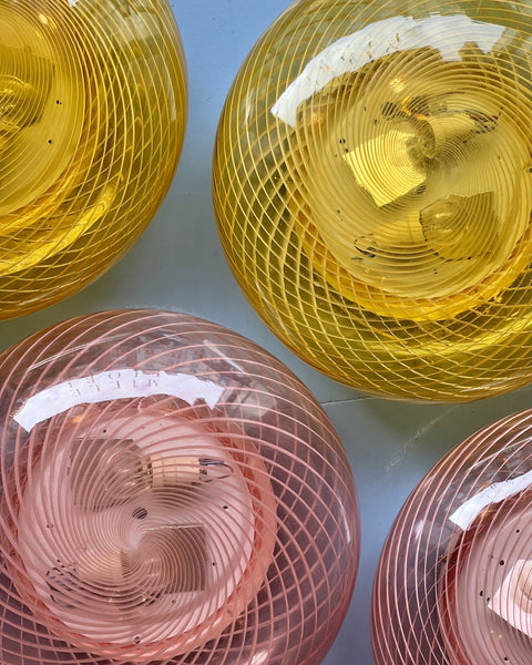 Vintage Murano yellow/clear ceiling/wall lamp (D38) (2 available)
