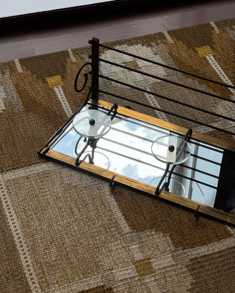 Vintage hat shelf with coat rack
