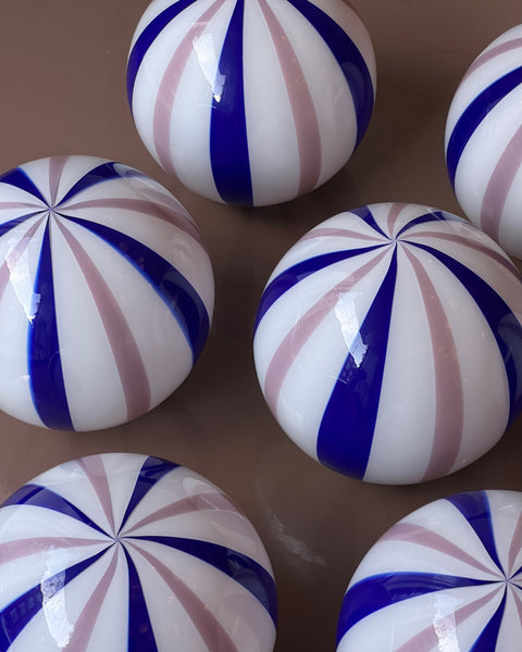 Ceiling lamp - Pink lavender / blue vertical stripes (D20)