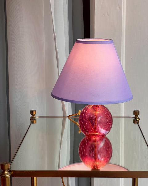 Vintage pink bubble Murano table lamp