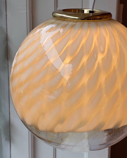Vintage golden/cream clear Murano ceiling lamp (D40)