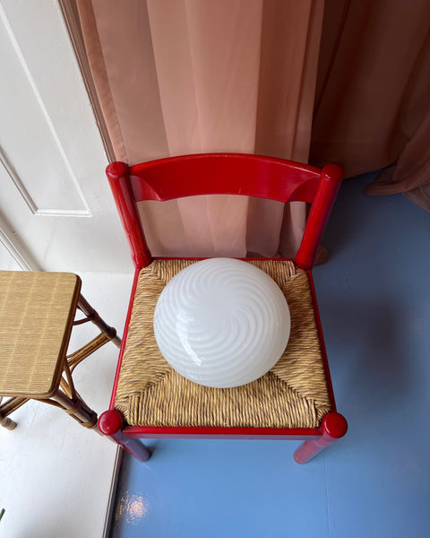 Vintage Murano white swirl ceiling/wall lamp (D30)