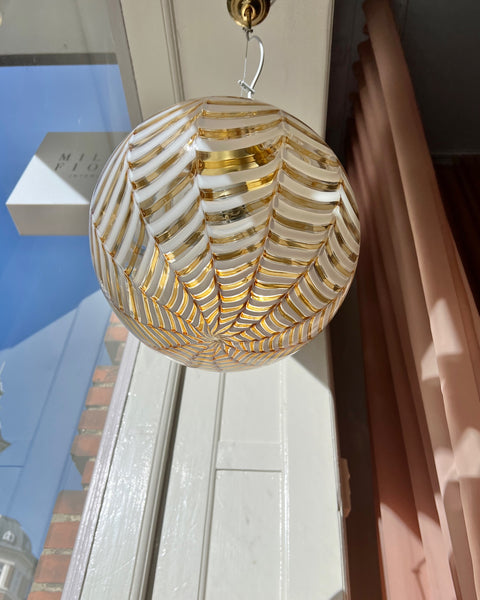 Vintage Murano golden/transparent patterned ceiling lamp (D30)