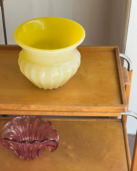 Large vintage yellow Murano bowl / vase