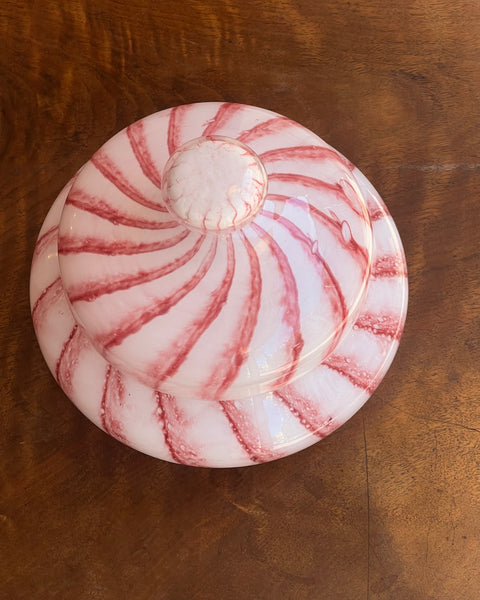 Vintage light pink swirl Murano bonbonniere