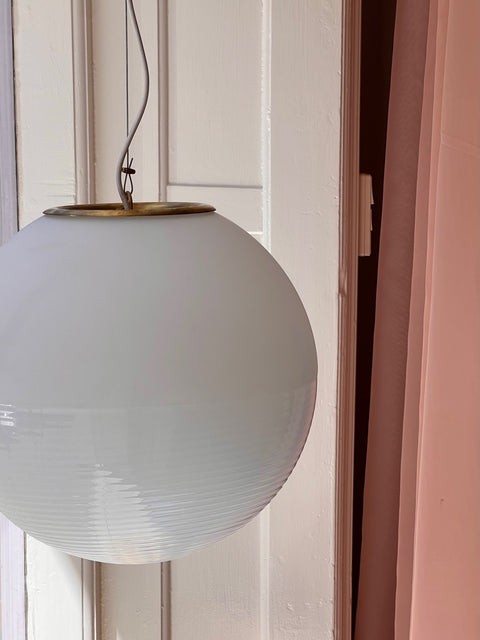 Vintage Murano white ceiling lamp (D40)