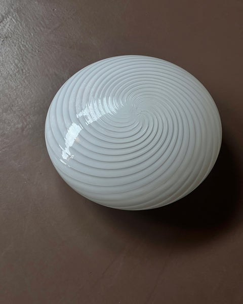 Vintage Murano white swirl ceiling/wall lamp (D40)
