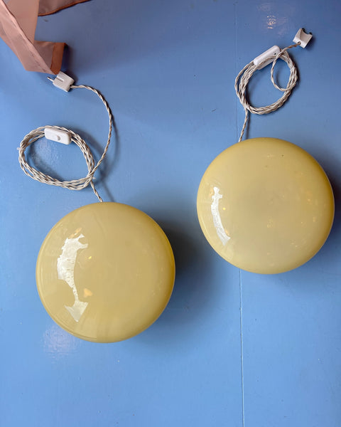 Vintage Murano opal yellow ceiling/wall lamp (2 available)