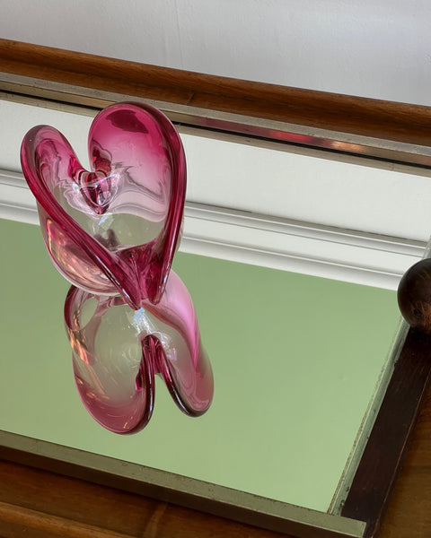 Vintage pink Murano shell bowl