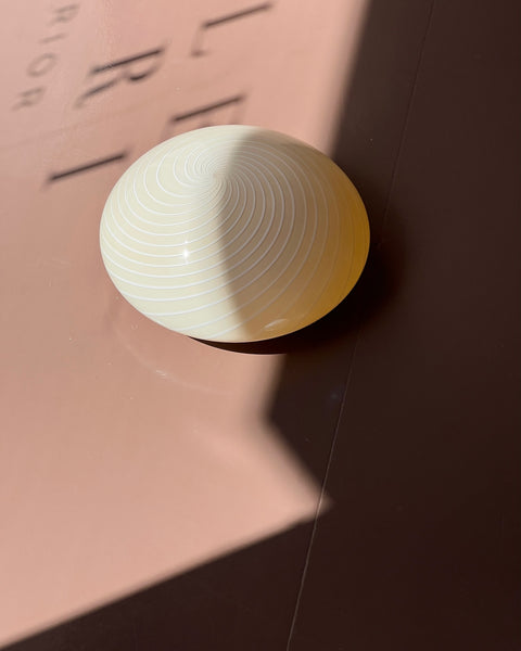 Vintage Murano cream/white swirl ceiling/wall lamp (D28)