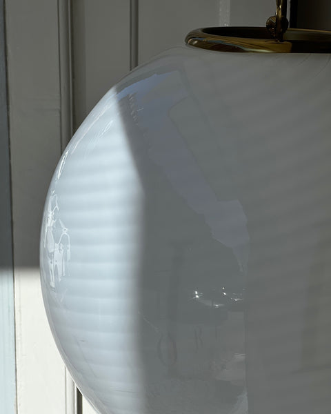 Vintage Murano white swirl ceiling lamp (D50)