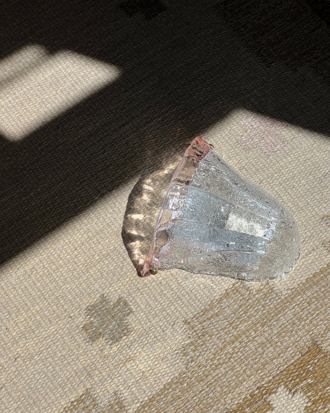 Vintage pink/clear Murano shell wall lamp