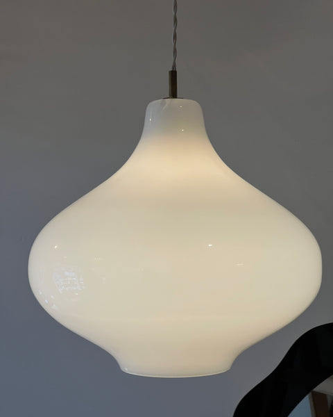 Vintage Massimo Vignelli opal white ceiling lamp