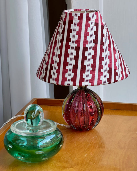 Vintage cranberry Murano table lamp (incl. lampshade)
