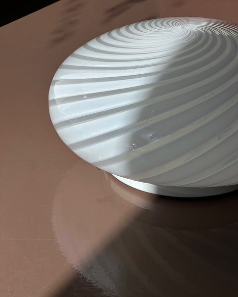 Vintage Murano white swirl ceiling/wall lamp (D29)