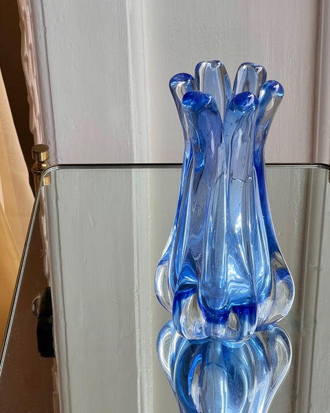 Vintage blue Murano vase
