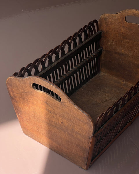 Vintage wicker and wood basket