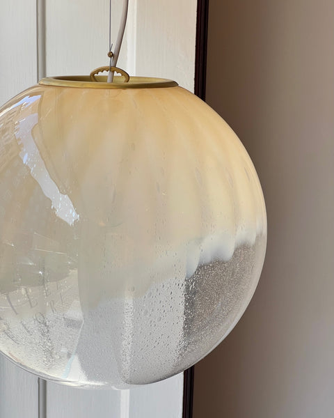 Vintage cream / light yellow clear Murano ceiling lamp (D35)