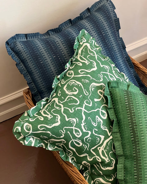 Karin’s Dress ruffled cushion - Sundborn Green