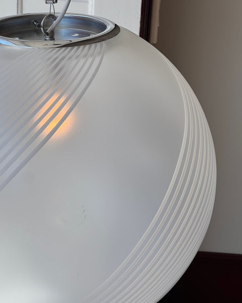 Vintage white / blured swirl Murano ceiling lamp (D45)