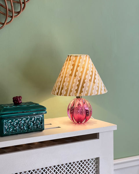 Vintage pink Murano table lamp (incl. lampshade)