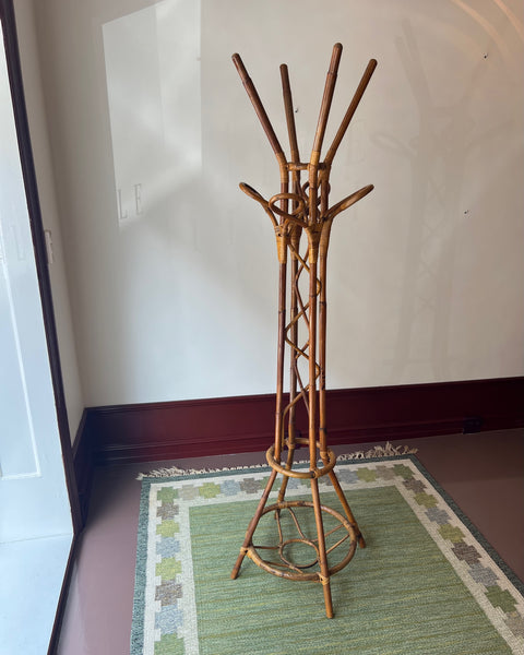 Vintage rattan coat stand
