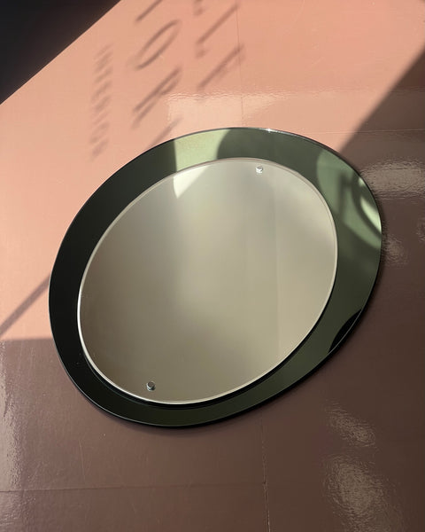 Vintage Italian mirror with green mirror frame