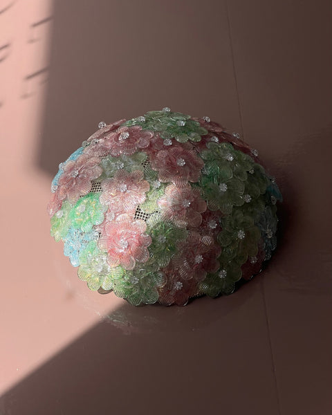 Vintage green/pink/blue Murano flower ceiling/wall lamp (D34)