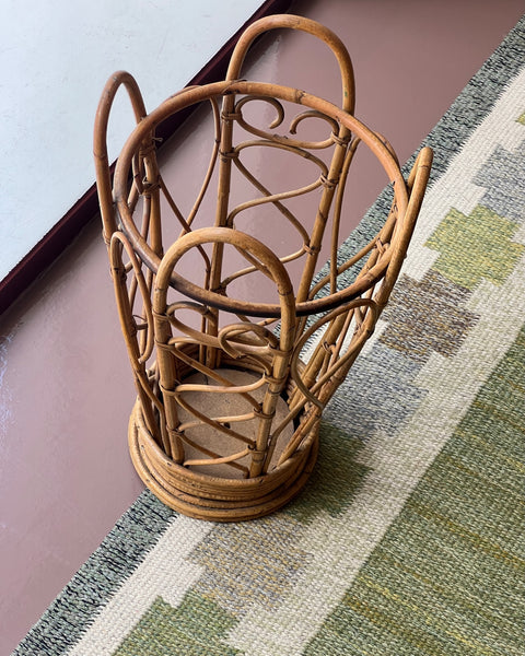 Vintage rattan umbrella stand