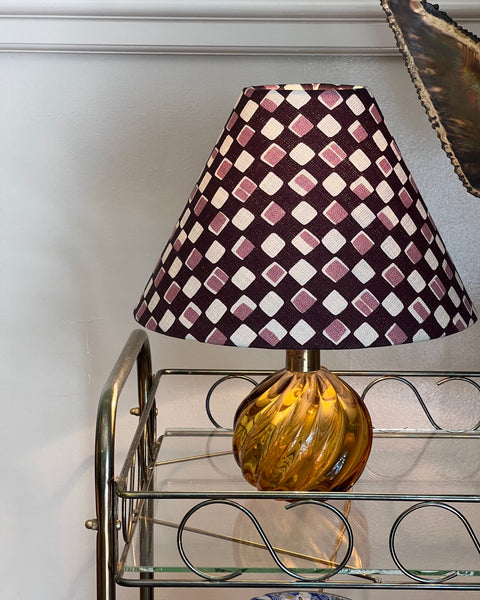 Vintage amber Murano table lamp (incl. lampshade)