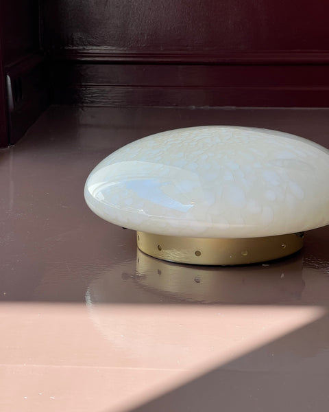 Vintage Murano white/creme dotted ceiling/wall lamp (D28)