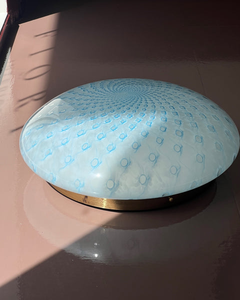 Vintage Murano light blue ceiling/wall lamp (D45)