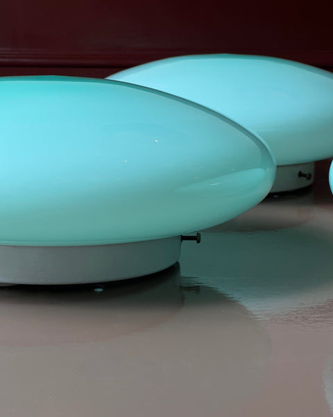 Vintage Murano opal turquoise ceiling/wall lamp (D36) (3 available)