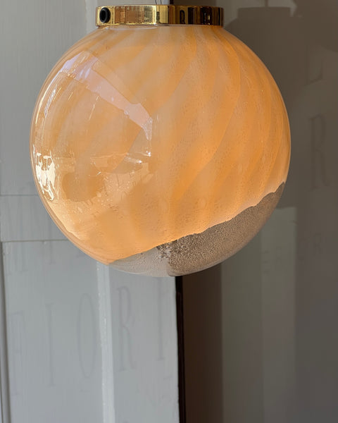Vintage golden clear Murano ceiling lamp (D22)
