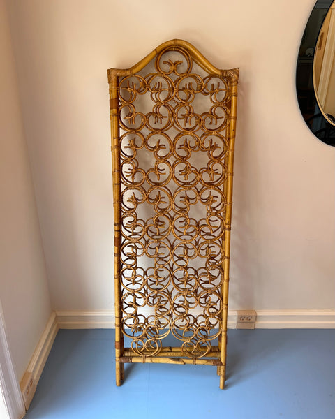 Vintage woven rattan room divider screen/paravant
