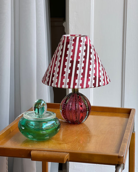 Vintage cranberry Murano table lamp (incl. lampshade)