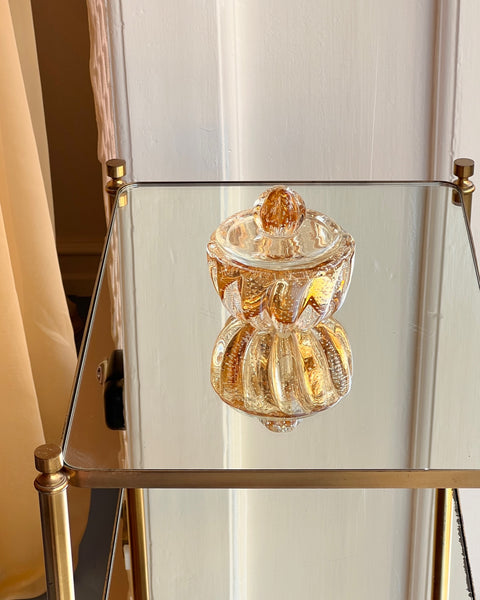 Vintage amber Murano bonbonniere